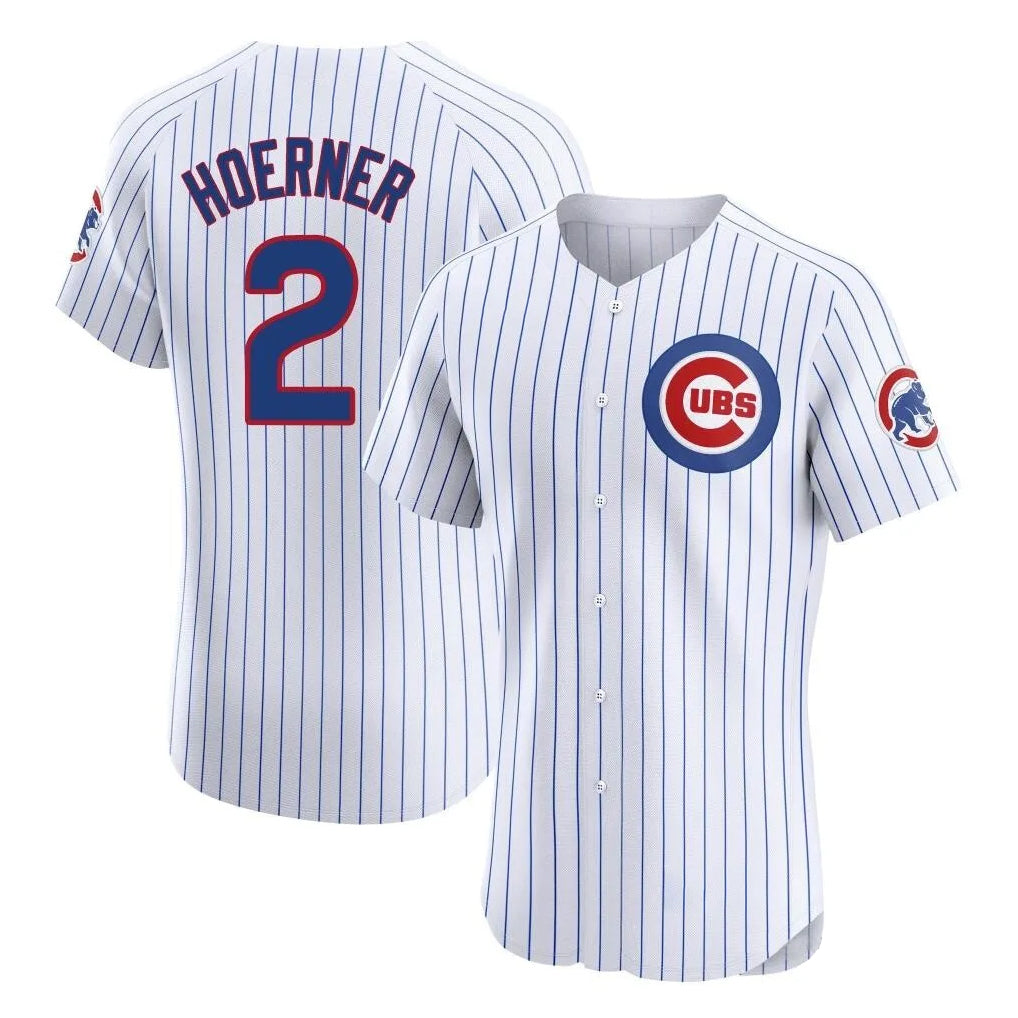Johmsee C.Cubs #2 Nico Hoerner Player White Limited Elite Home Game Stitched Jerseys
