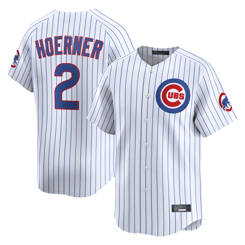 Johmsee C.Cubs #2 Nico Hoerner Player White Limited Home Game Stitched Jerseys
