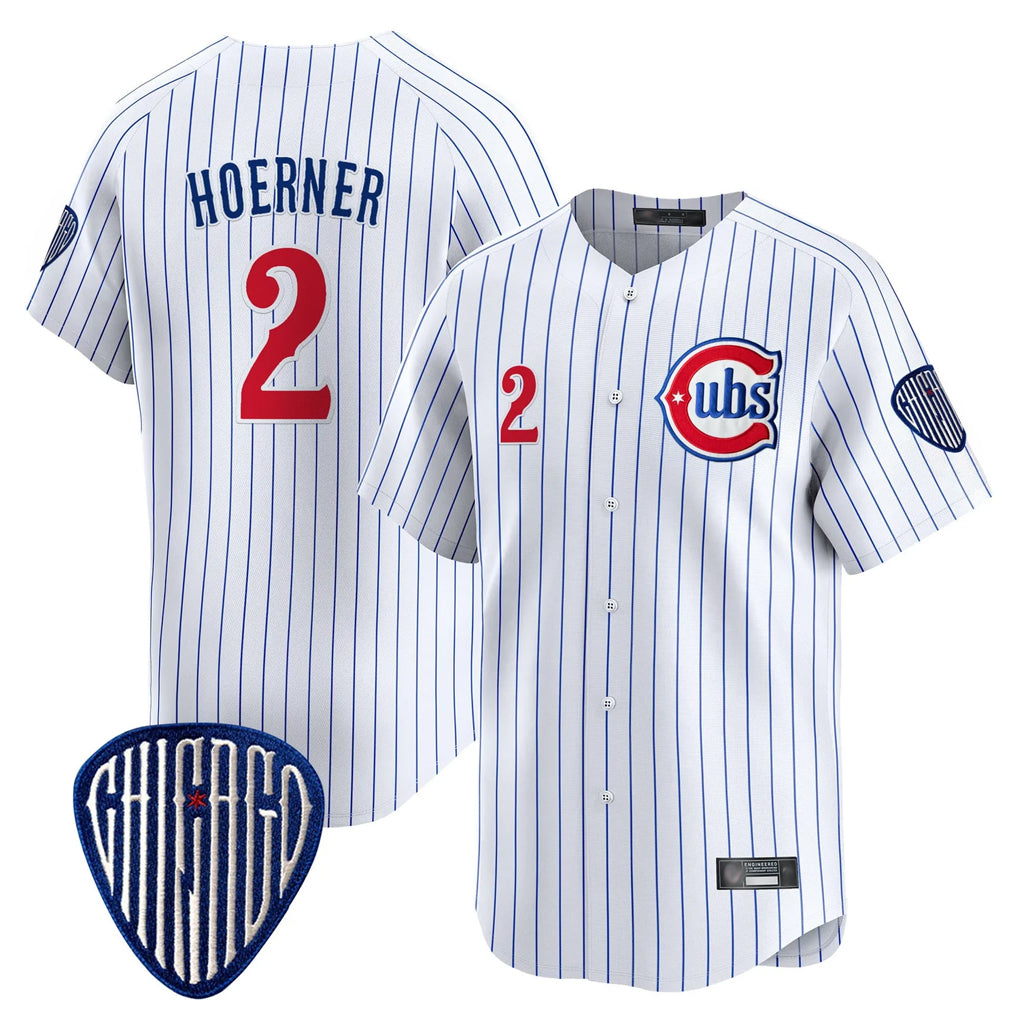 Johmsee C.Cubs #2 Nico Hoerner Player White Pinstripe Vapor Premier Limited Home Stitched Jerseys