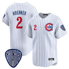Johmsee C.Cubs #2 Nico Hoerner Player White Pinstripe Vapor Premier Limited Home Stitched Jerseys