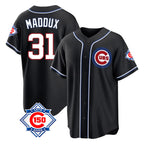 Johmsee C.Cubs #31 Greg Maddux Player Black Fashion Out 150th Anniversary Game Stitched Jerseys