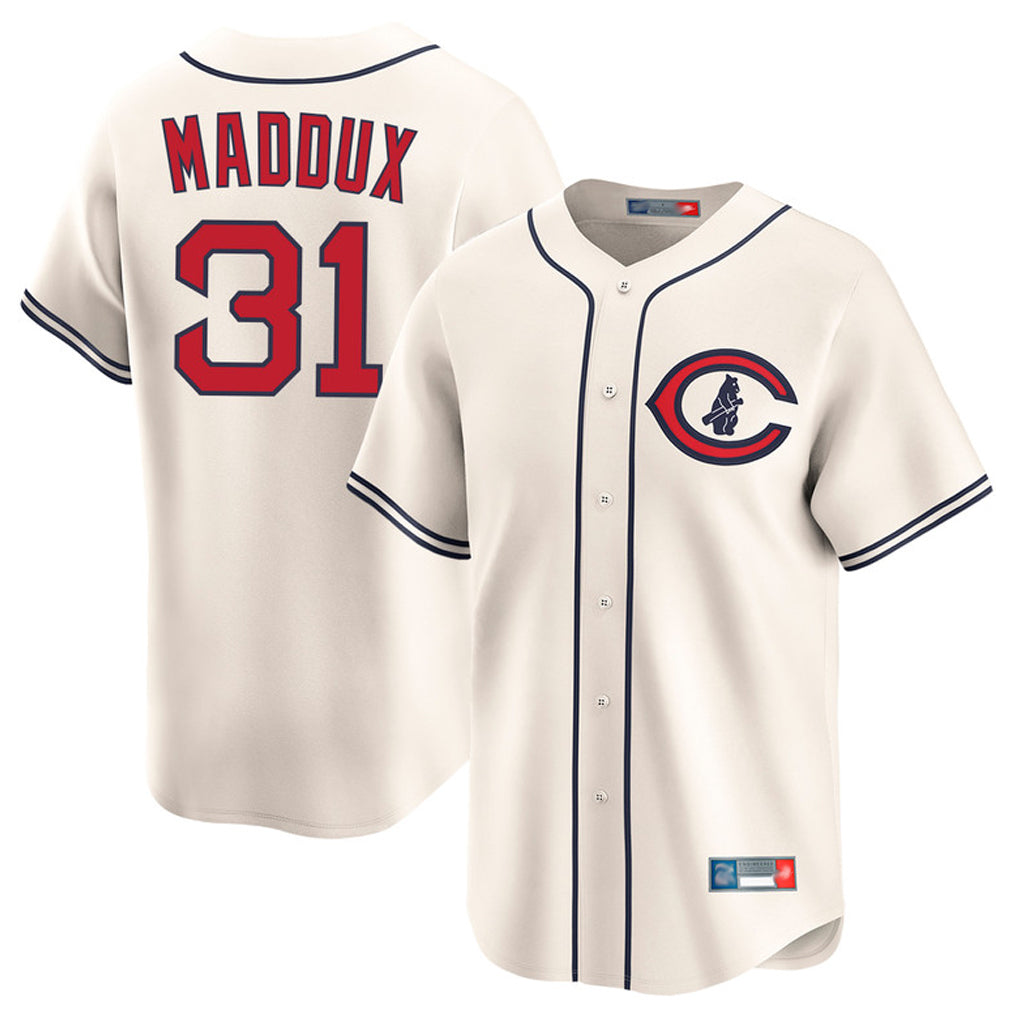 Johmsee C.Cubs #31 Greg Maddux Player Cream Field of Dreams Limited Home Game Stitched Jerseys