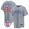 Johmsee C.Cubs #31 Greg Maddux Player Gray 150th Anniversary Home Game Stitched Jerseys