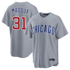 Johmsee C.Cubs #31 Greg Maddux Player Gray Home Game Stitched Jerseys