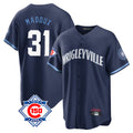 Johmsee C.Cubs #31 Greg Maddux Player Navy 150th Anniversary City Connect Home Game Stitched Jerseys