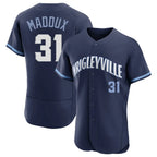 Johmsee C.Cubs #31 Greg Maddux Player Navy City Connect Limited Elite Home Stitched Jerseys