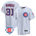 Johmsee C.Cubs #31 Greg Maddux Player White 150th Anniversary Home Game Stitched Jerseys