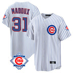Johmsee C.Cubs #31 Greg Maddux Player White 150th Anniversary Home Game Stitched Jerseys
