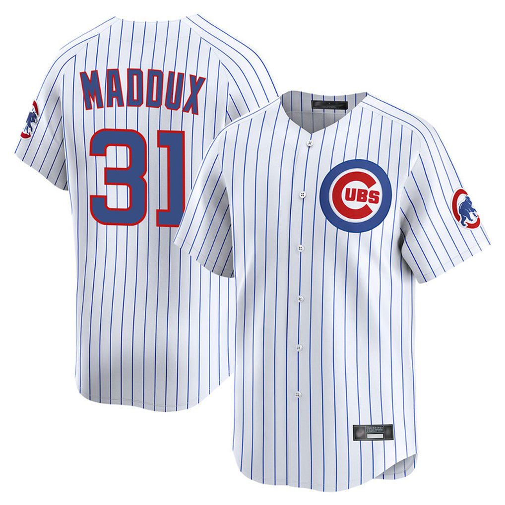 Johmsee C.Cubs #31 Greg Maddux Player White Limited Home Game Stitched Jerseys