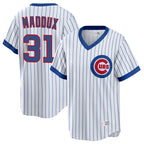 Johmsee C.Cubs #31 Greg Maddux Player White T-shirt Cooperstown Collection Limited Stitched Jerseys