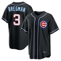 Johmsee C.Cubs #3 Alex Bregman Black Fashion Out Game Stitched Jerseys