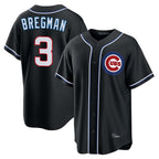 Johmsee C.Cubs #3 Alex Bregman Black Fashion Out Game Stitched Jerseys