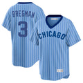 Johmsee C.Cubs #3 Alex Bregman Blue T-shirt Cooperstown Collection Limited Stitched Jerseys