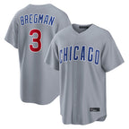 Johmsee C.Cubs #3 Alex Bregman Gray Home Game Stitched Jerseys