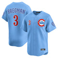 Johmsee C.Cubs #3 Alex Bregman Light Blue Limited Home Stitched Jerseys