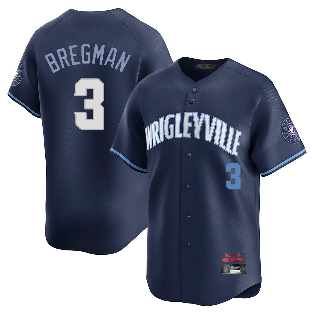 Johmsee C.Cubs #3 Alex Bregman Navy City Connect Limited Home Stitched Jerseys