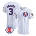 Johmsee C.Cubs #3 Alex Bregman White 150th Anniversary Limited Elite Home Game Stitched Jerseys