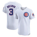 Johmsee C.Cubs #3 Alex Bregman White Limited Elite Home Game Stitched Jerseys