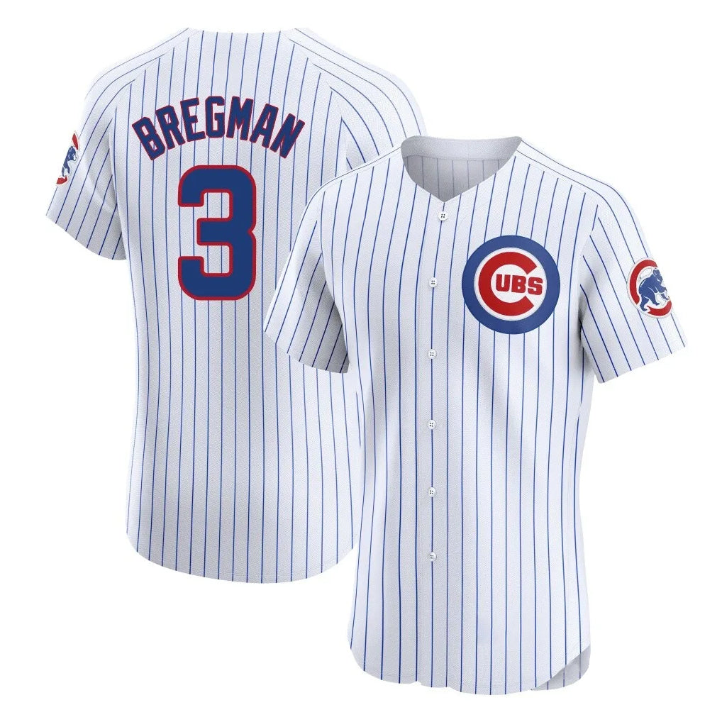 Johmsee C.Cubs #3 Alex Bregman White Limited Elite Home Game Stitched Jerseys