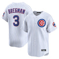 Johmsee C.Cubs #3 Alex Bregman White Limited Home Game Stitched Jerseys