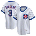 Johmsee C.Cubs #3 Alex Bregman White T-shirt Cooperstown Collection Limited Stitched Jerseys