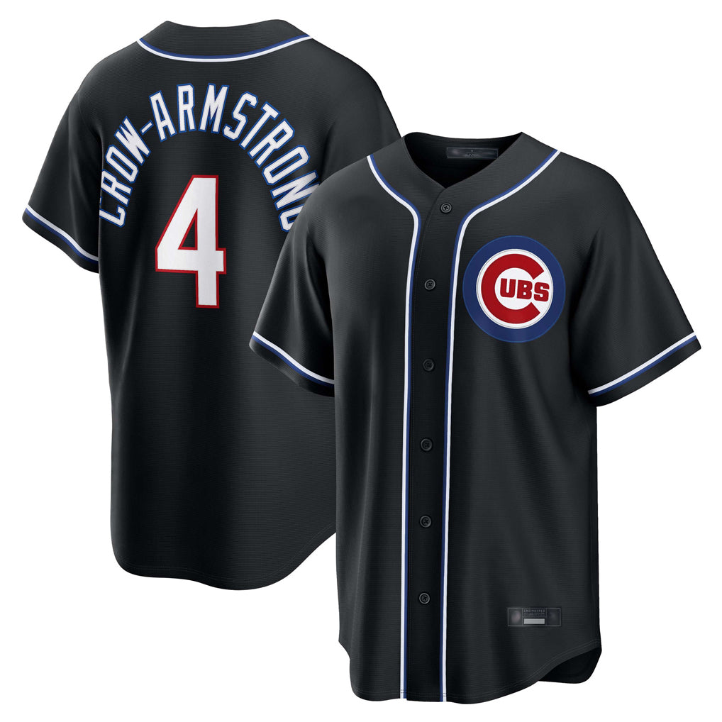 Johmsee C.Cubs #4 Pete Crow-Armstrong Player Black Fashion Out Game Stitched Jerseys