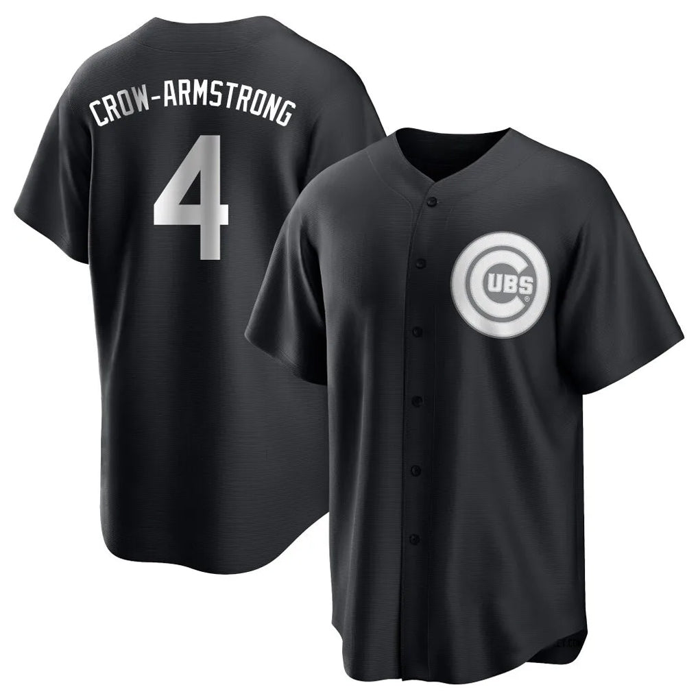 Johmsee C.Cubs #4 Pete Crow-Armstrong Player Black Game Stitched Jerseys