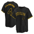 Johmsee C.Cubs #4 Pete Crow-Armstrong Player Black Snake Skin City Game Stitched Jerseys
