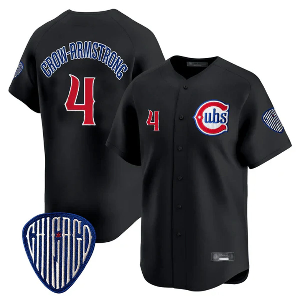 Johmsee C.Cubs #4 Pete Crow-Armstrong Player Black Vapor Premier Limited Home Stitched Jerseys