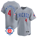 Johmsee C.Cubs #4 Pete Crow-Armstrong Player Gray Road 150th Anniversary Limited Home Stitched Jerseys