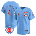 Johmsee C.Cubs #4 Pete Crow-Armstrong Player Light Blue 150th Anniversary Limited Home Stitched Jerseys