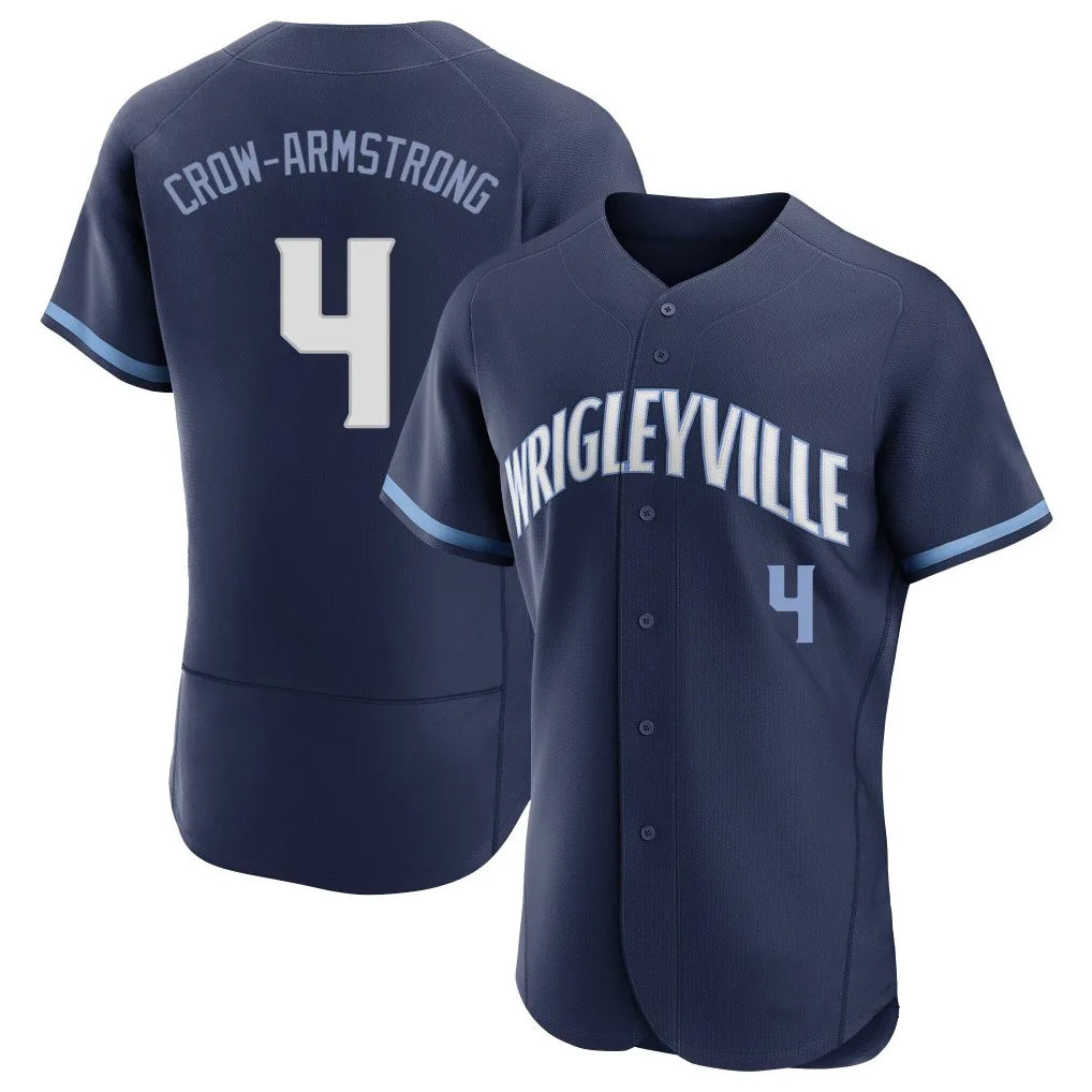 Johmsee C.Cubs #4 Pete Crow-Armstrong Player Navy City Connect Limited Elite Home Stitched Jerseys