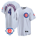 Johmsee C.Cubs #4 Pete Crow-Armstrong Player White 150th Anniversary Home Game Stitched Jerseys