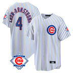Johmsee C.Cubs #4 Pete Crow-Armstrong Player White 150th Anniversary Home Game Stitched Jerseys