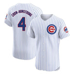 Johmsee C.Cubs #4 Pete Crow-Armstrong Player White Limited Elite Home Game Stitched Jerseys