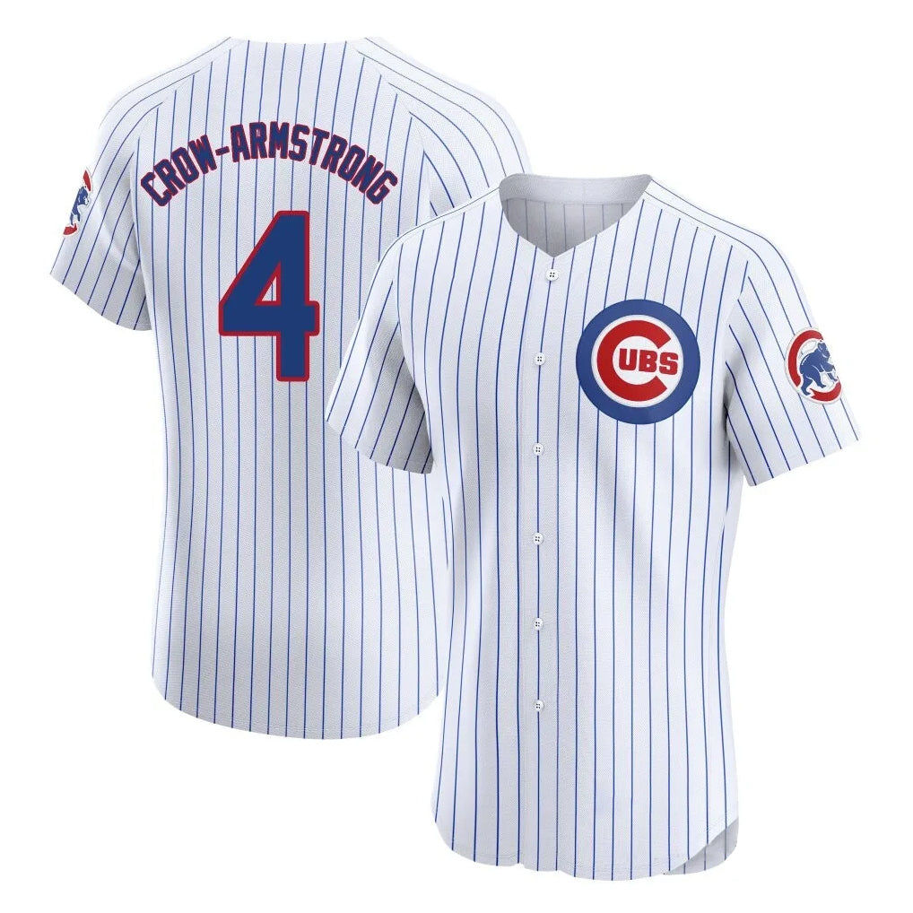 Johmsee C.Cubs #4 Pete Crow-Armstrong Player White Limited Elite Home Game Stitched Jerseys