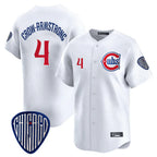 Johmsee C.Cubs #4 Pete Crow-Armstrong Player White Vapor Premier Limited Home Stitched Jerseys