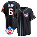 Johmsee C.Cubs #6 Matt Shaw Player Black Fashion Out 150th Anniversary Game Stitched Jerseys