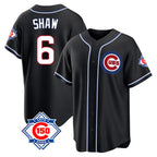 Johmsee C.Cubs #6 Matt Shaw Player Black Fashion Out 150th Anniversary Game Stitched Jerseys