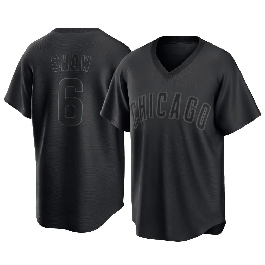 Johmsee C.Cubs #6 Matt Shaw Player Black T-shirt Home Game Stitched Jerseys