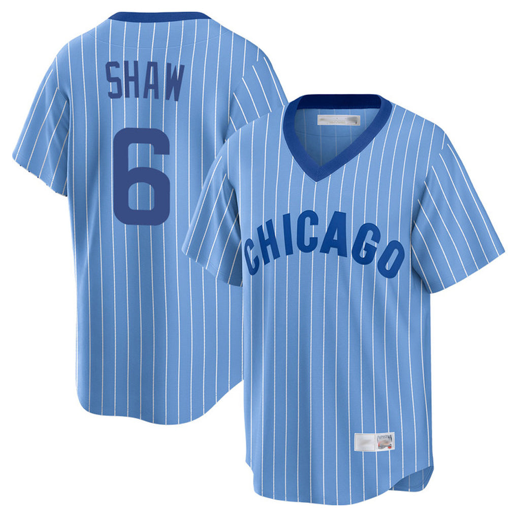 Johmsee C.Cubs #6 Matt Shaw Player Blue T-shirt Cooperstown Collection Limited Stitched Jerseys