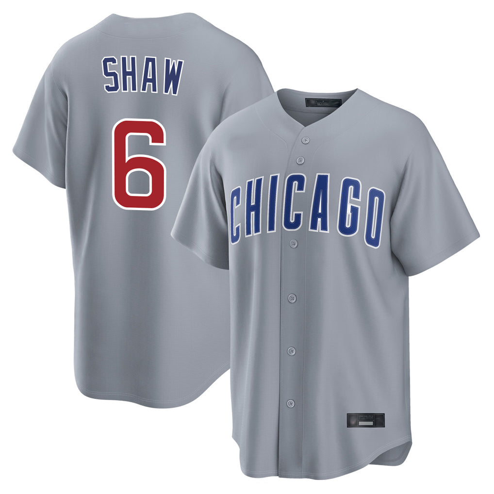 Johmsee C.Cubs #6 Matt Shaw Player Gray Home Game Stitched Jerseys