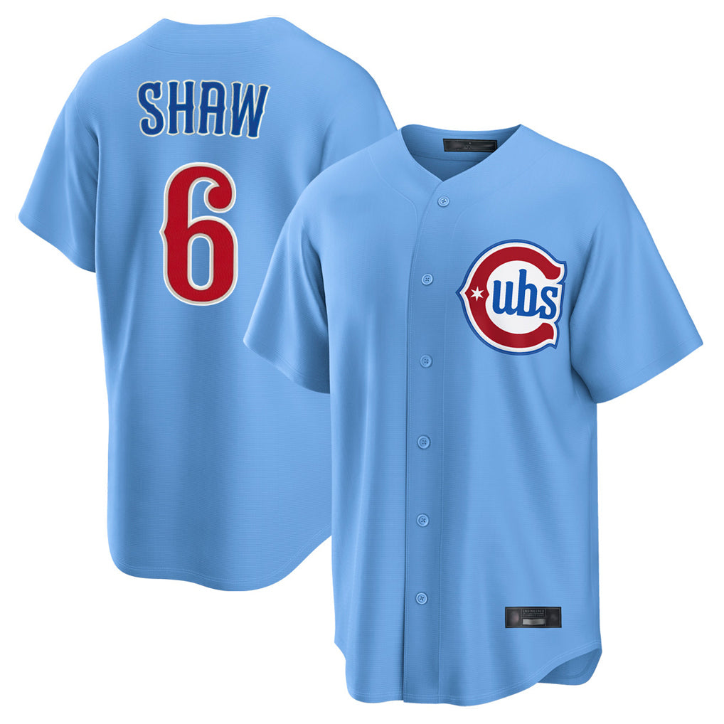 Johmsee C.Cubs #6 Matt Shaw Player Light Blue Home Game Stitched Jerseys