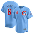 Johmsee C.Cubs #6 Matt Shaw Player Light Blue Limited Home Stitched Jerseys