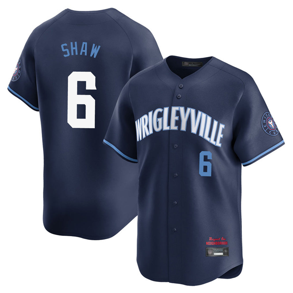Johmsee C.Cubs #6 Matt Shaw Player Navy City Connect Limited Home Stitched Jerseys