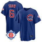 Johmsee C.Cubs #6 Matt Shaw Player Royal 150th Anniversary Home Game Stitched Jerseys