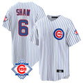 Johmsee C.Cubs #6 Matt Shaw Player White 150th Anniversary Home Game Stitched Jerseys