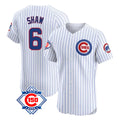 Johmsee C.Cubs #6 Matt Shaw Player White 150th Anniversary Limited Elite Home Game Stitched Jerseys