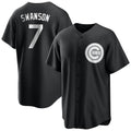 Johmsee C.Cubs #7 Dansby Swanson Player Black Game Stitched Jerseys