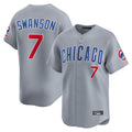 Johmsee C.Cubs #7 Dansby Swanson Player Gray Road Limited Home Stitched Jerseys